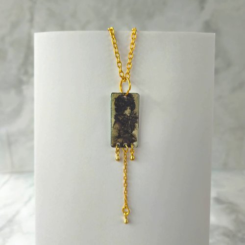 Collier lariat, pendentif victorien, bijou portrait de femme