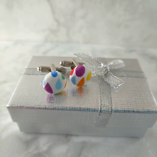 Boutons de manchette tissu larme
