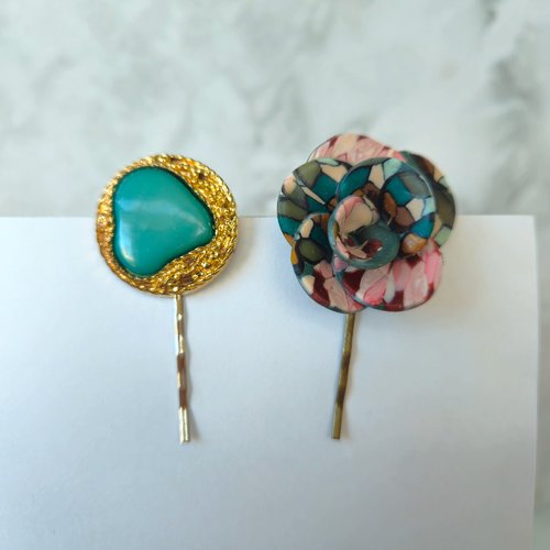 Pinces à cheveux, barrettes fantaisie - lot de 2