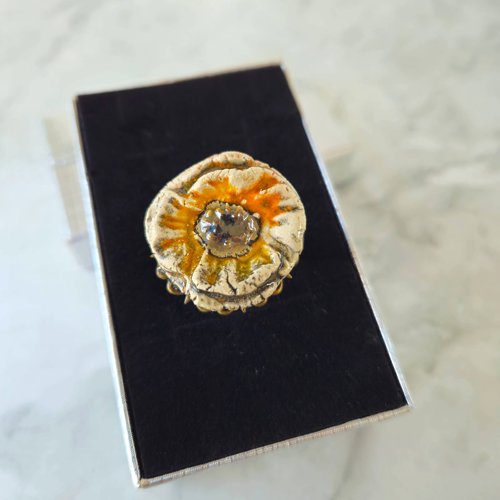 Bague coquelicot orange