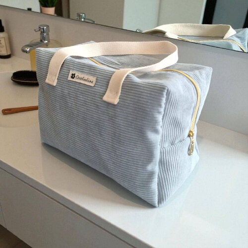 Trousse de toilette xl en velours côtelé , plusieurs coloris disponibles