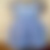 Tablier de cuisine piqué de coton vichy carreaux blanc/bleu ab018