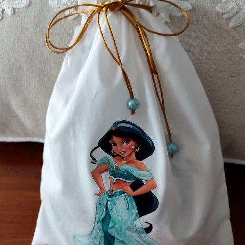 Pochette cadeau: princesse jasmine, cadeau invités....a022