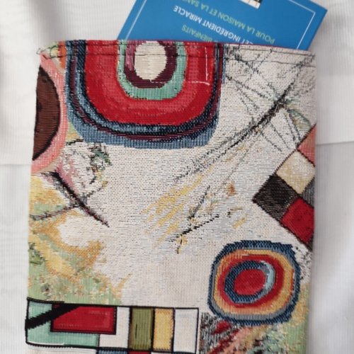 Pochette livre, tissu  coton; inspiration 'minimaliste'