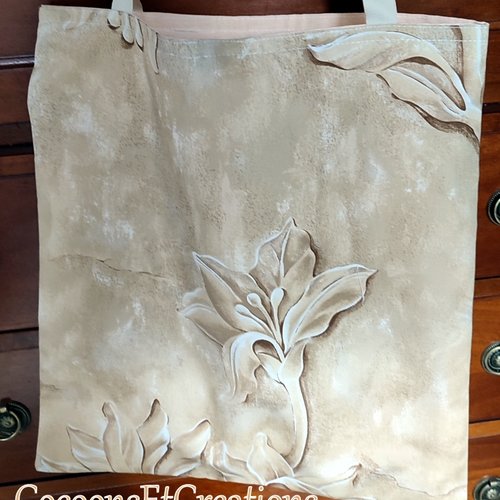 Sac/cabas/tote bag original en tissu coton fantaisie fleurs. 010122. pièce unique