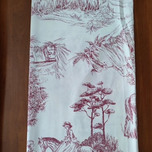 Coupe de tissu en coton fantaisie style toile de jouy