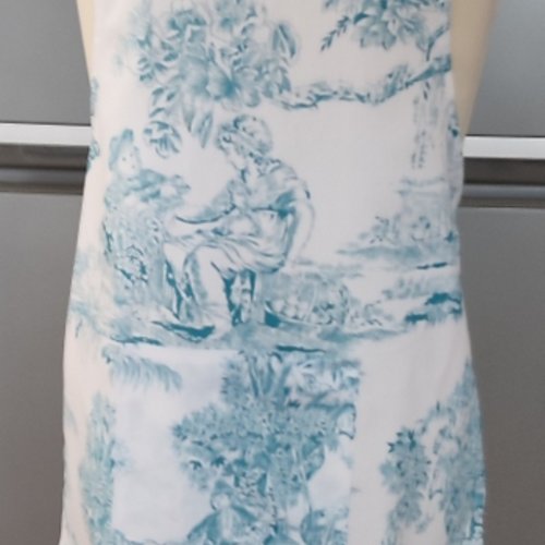 Tablier de cuisine enfant en tissu piqué de coton toile de jouy
