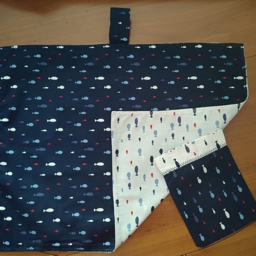 Set de table réversible avec pochette pour les couverts