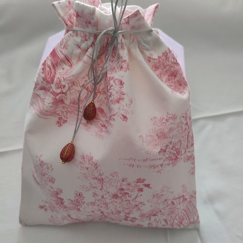 Jolie pochette en tissu toile de jouy