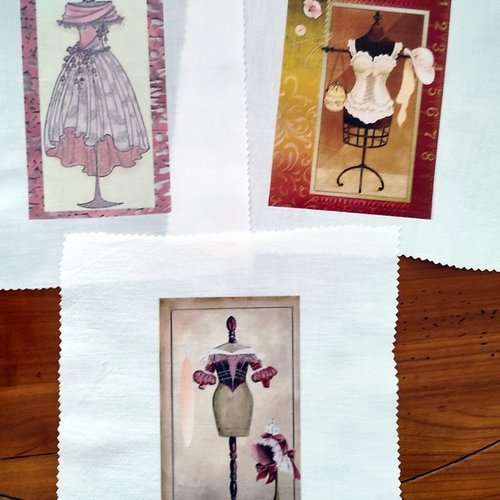 Lot de 3 appliqués transferts sur tissu
