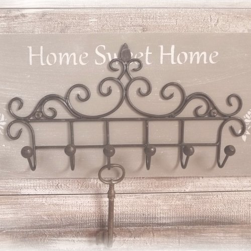 Support clefs, vêtements, torchons, serviettes, vintage, home sweet home
