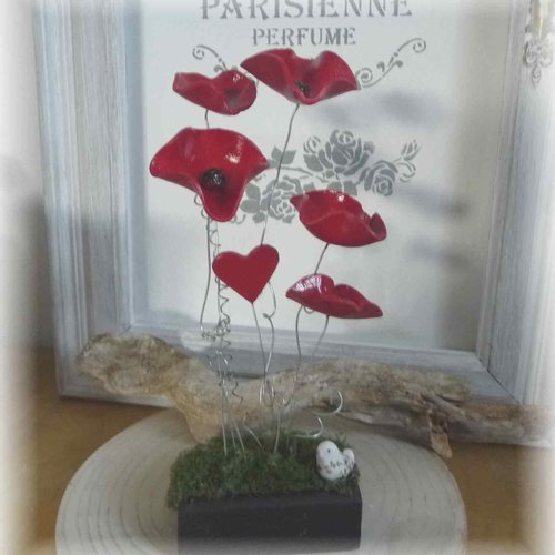 Bouquet de coquelicots, déco, cadeau,