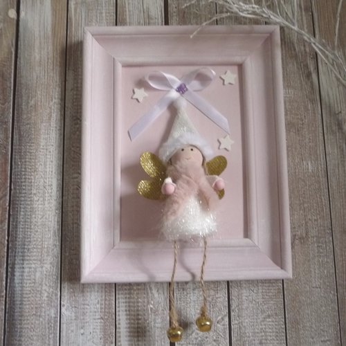 Petite fée sur cadre, chambre fillette, bébé, déco, noêl, cadeau