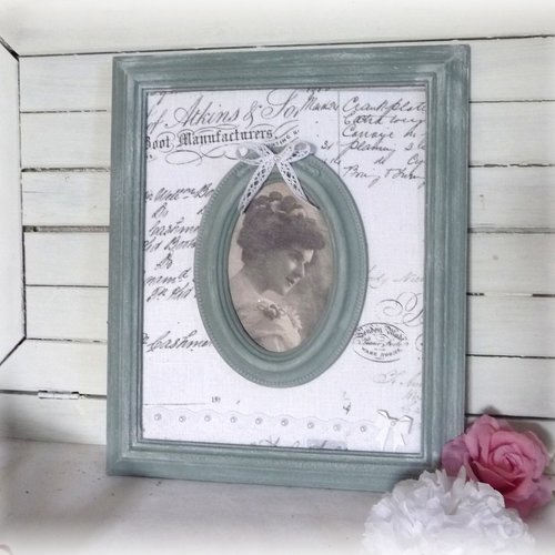 Double cadre shabby, romantique, élégant, décoration murale, rétro