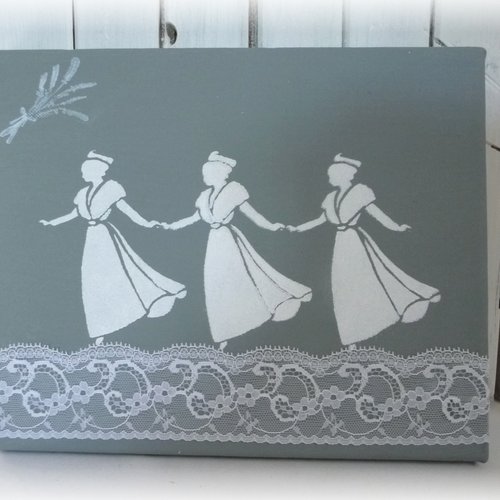 Toile danse folklorique français, cadre vintage ,décoration murale, provence