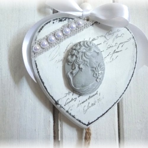 Suspension déco de porte, ensemble de coeurs shabby, chambre, romantique