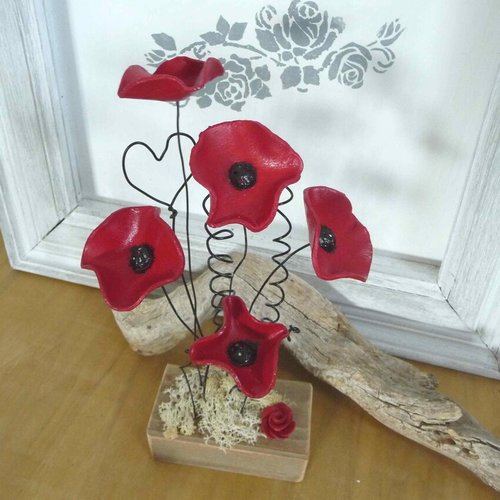 Bouquet de coquelicots, déco, cadeau,