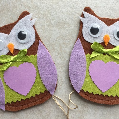 Lot de 30 hiboux en feutrine,contenant a dragée,sachet de dragée