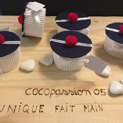 Lot de 10,boite a dragée,thème marin,contenant a dragée ,unique fait main