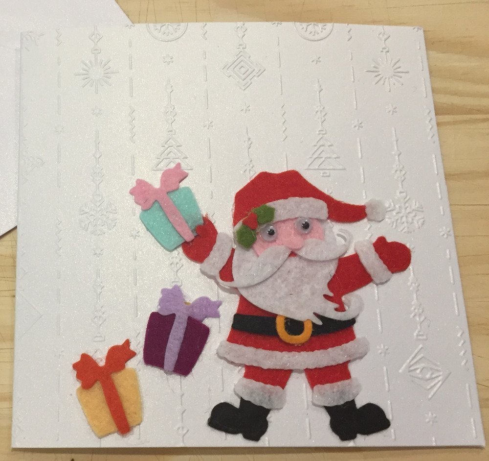 Carte De Noel Fait Main Pere Noel Scrapbooking Un Grand Marche