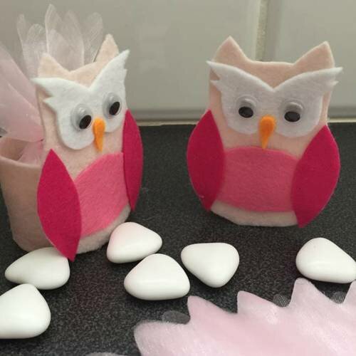 Lot de 20 hiboux,contenant a dragée,baptême