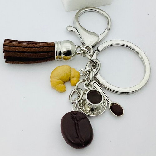Porte-clefs grain de café , porte-clés original, porte-clés unisexe,