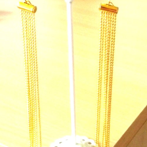 Boucles d'oreilles en chaînes métal doré