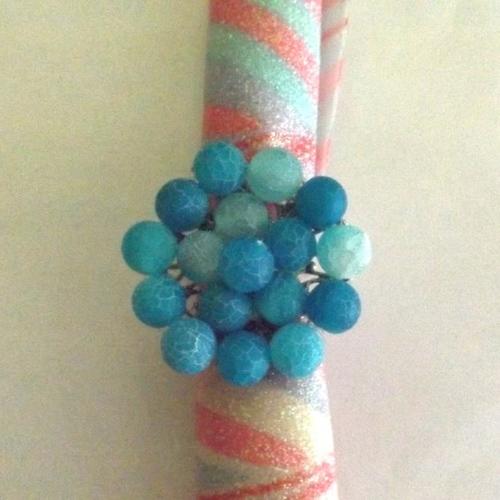 Bague en perles agathe