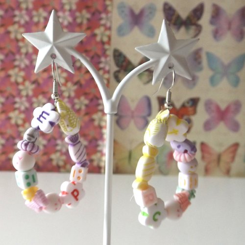 Boucles d'oreilles en résine