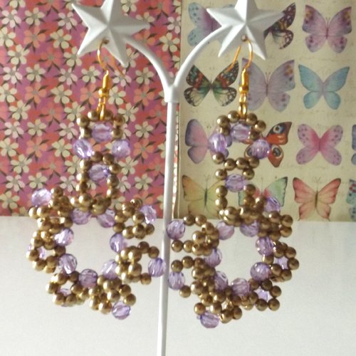 Boucles d'oreilles en perles acrylique "fleurs"
