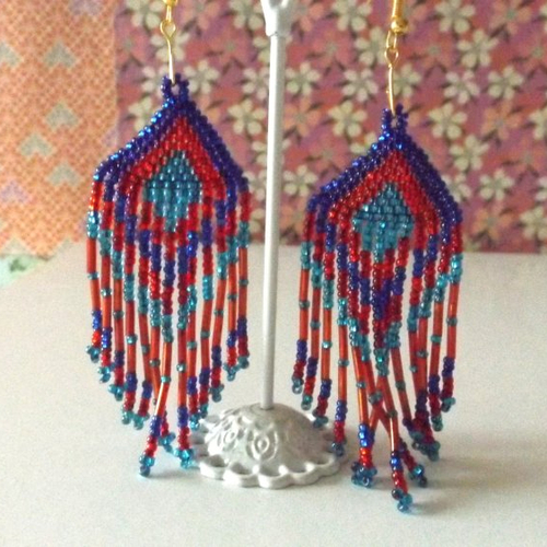 Boucles d'oreilles en perles de rocaille