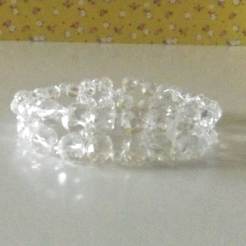 Bracelet en perles en verre cristal à facettes