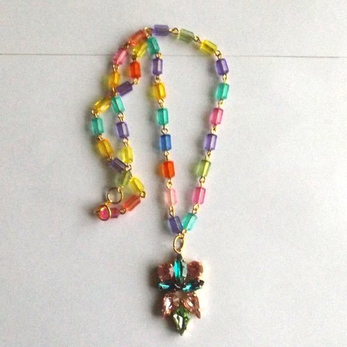 Collier ras de cou en chaîne avec pendentif vintage