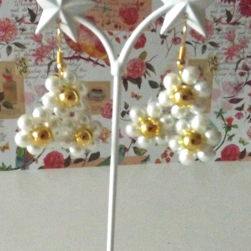 Boucles d'oreilles en perles acryliques "triangles"