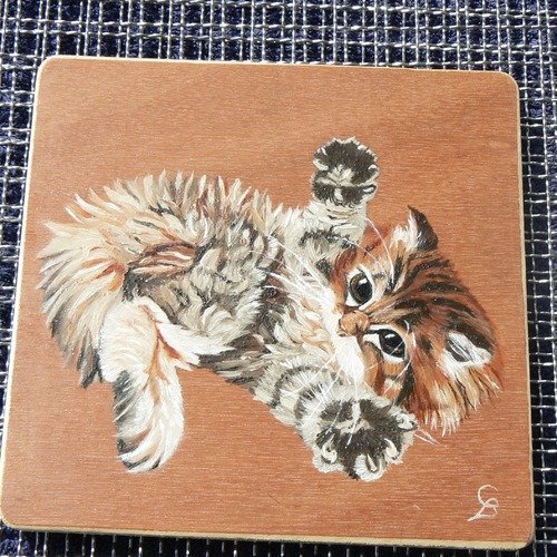 Jeux de chaton-modèle unique-peinture à l'huile