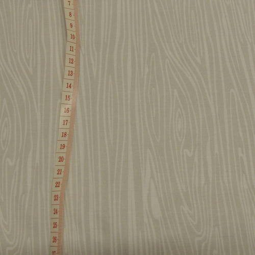 Coupon de tissu coton fond blanc motif tronc d'arbres 