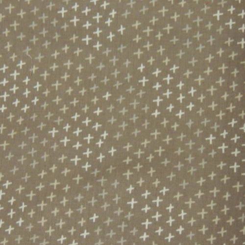 Coupon de tissu camelot fabrics fond marron motif petites croix 