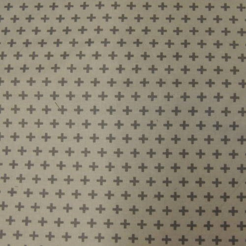 Coupon de tissu windham fabrics fond beige motif croix 