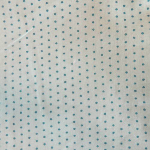 Coupon de tissu popeline de coton fond écru points gris foncé 