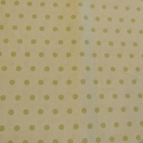 Coupon de tissu coton motifs pois tons verts 
