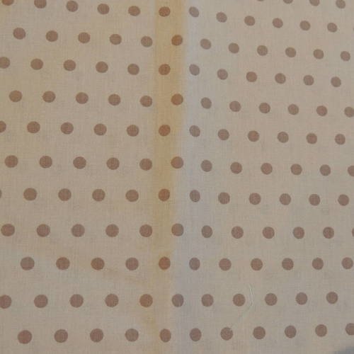Coupon de tissu coton motif pois tons beiges 