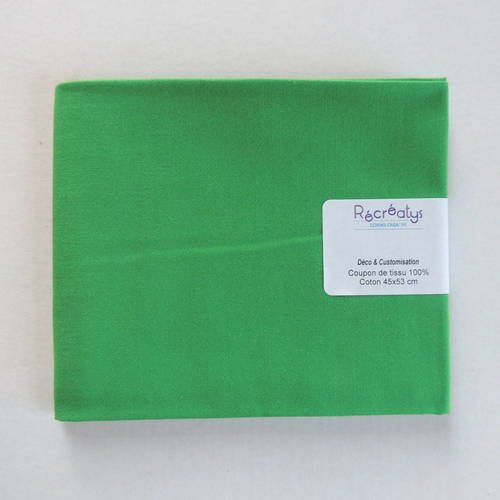 Coupon tissu coton patchwork américain uni vert 