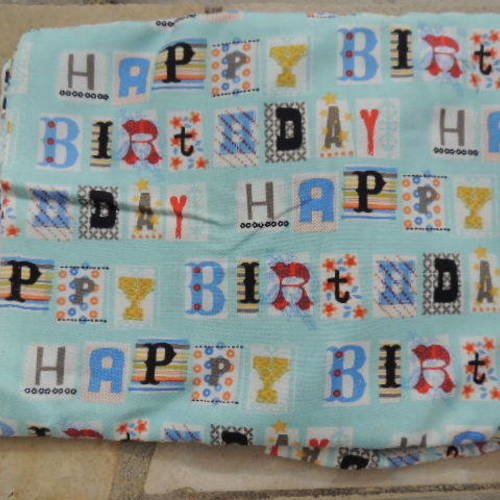 Tissu patch mickael miller happy birthday 