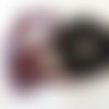 Sangle bagagère coton bicolore couleur noir/rose/noir largeur 3 cm 