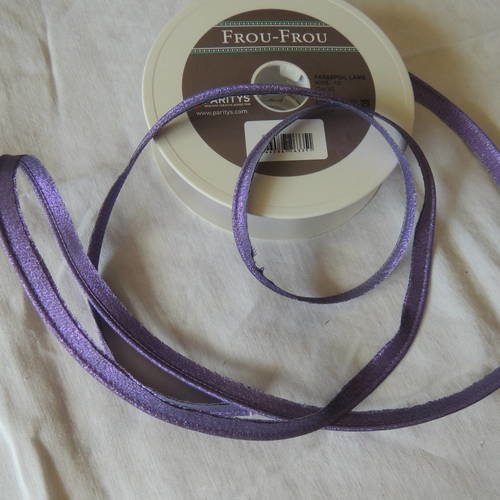 Ruban passepoil lamé couleur violet largeur 1 cm 