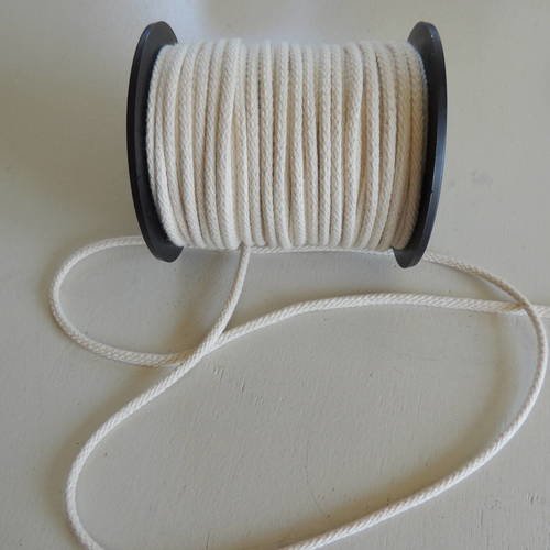 Cordelière en coton couleur écru largeur 5 mm 