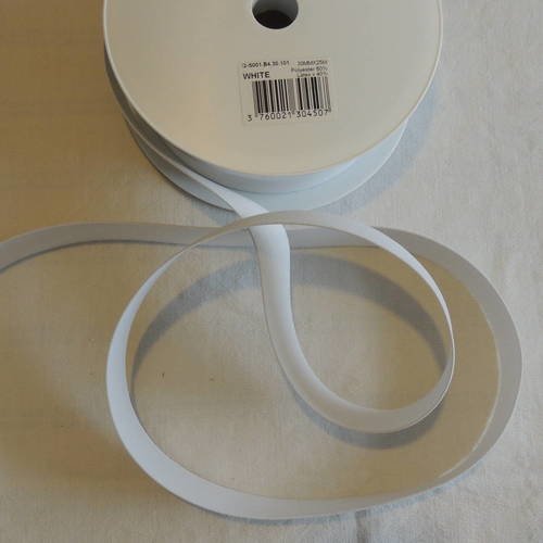 Ruban élastique tissé couleur blanc largeur 30 mm 
