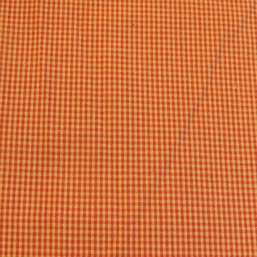 Coupon de tissu coton petits carreaux beiges et rouges 