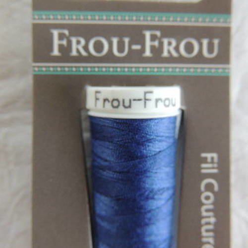Fil à coudre tous textiles frou-frou bleu intense foncé 