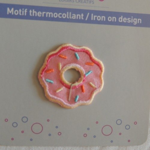 Motif thermocollant donut rose